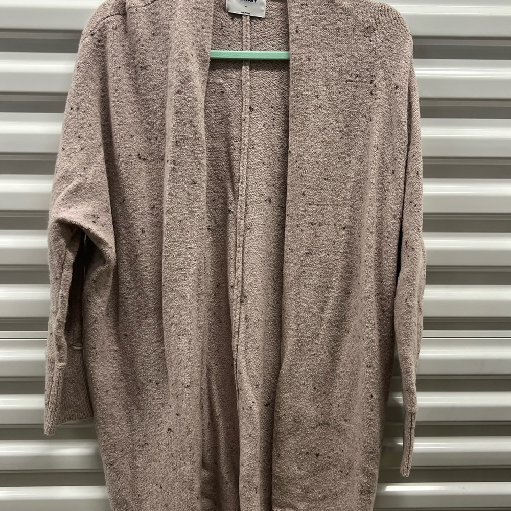 Old Navy Beige Speckled Open-Front Cardigan